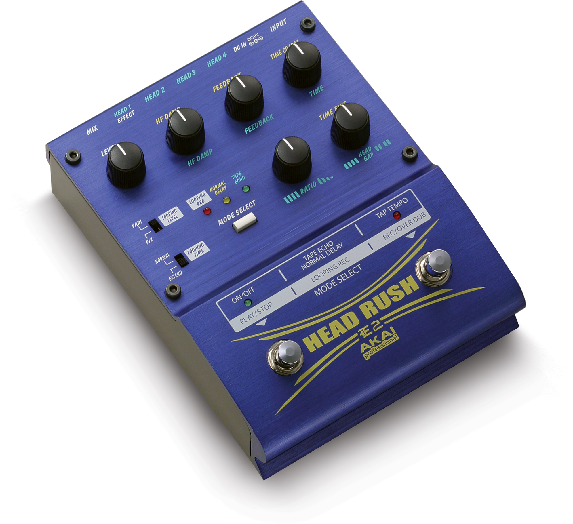 Does the Akai Headrush E2 pedal have analog looper settings?