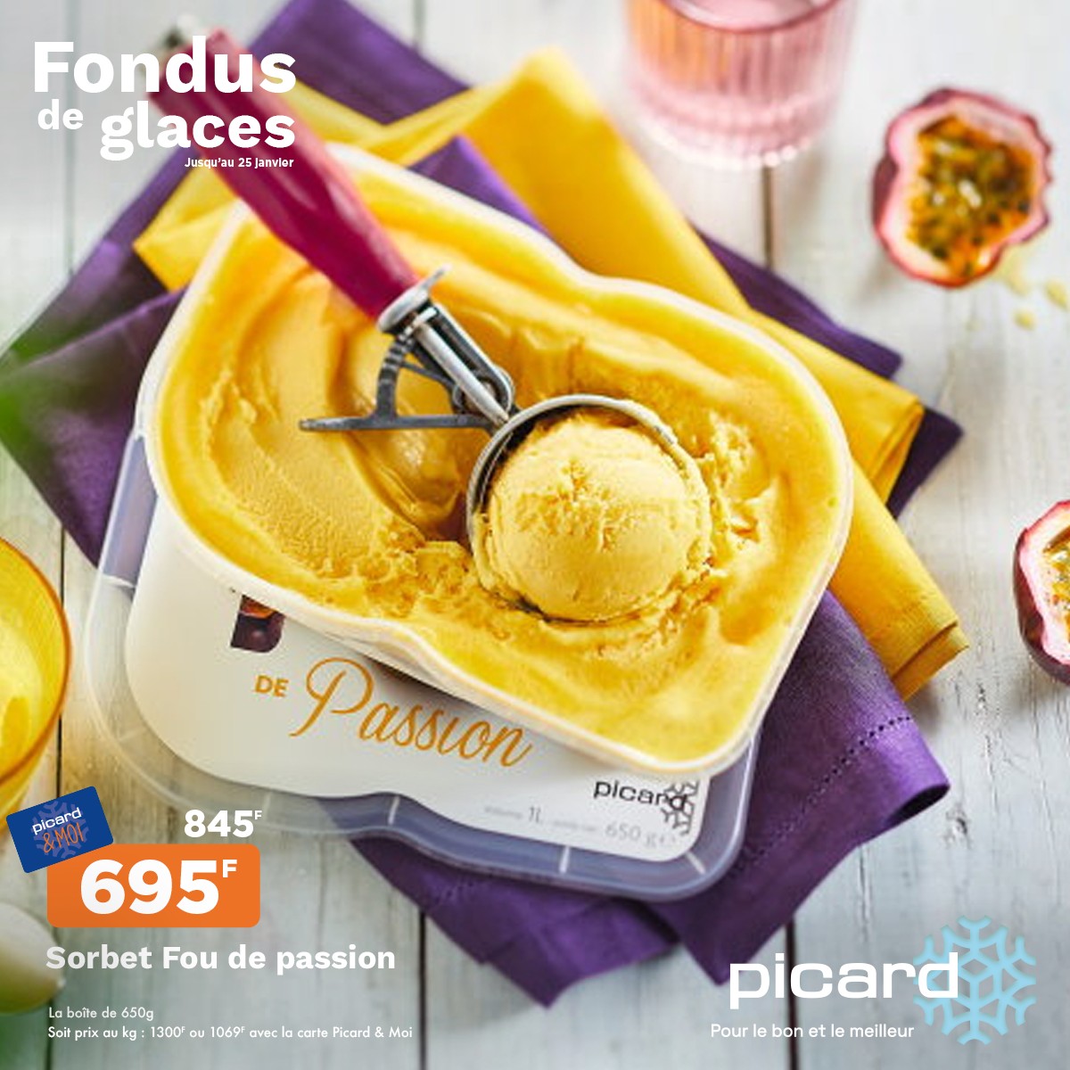Picard - 🍨𝐅𝐨𝐧𝐝𝐮𝐬 𝐝𝐞 𝐠𝐥𝐚𝐜𝐞𝐬 🍦 Ce sorbet fruit de la passion est aussi ...