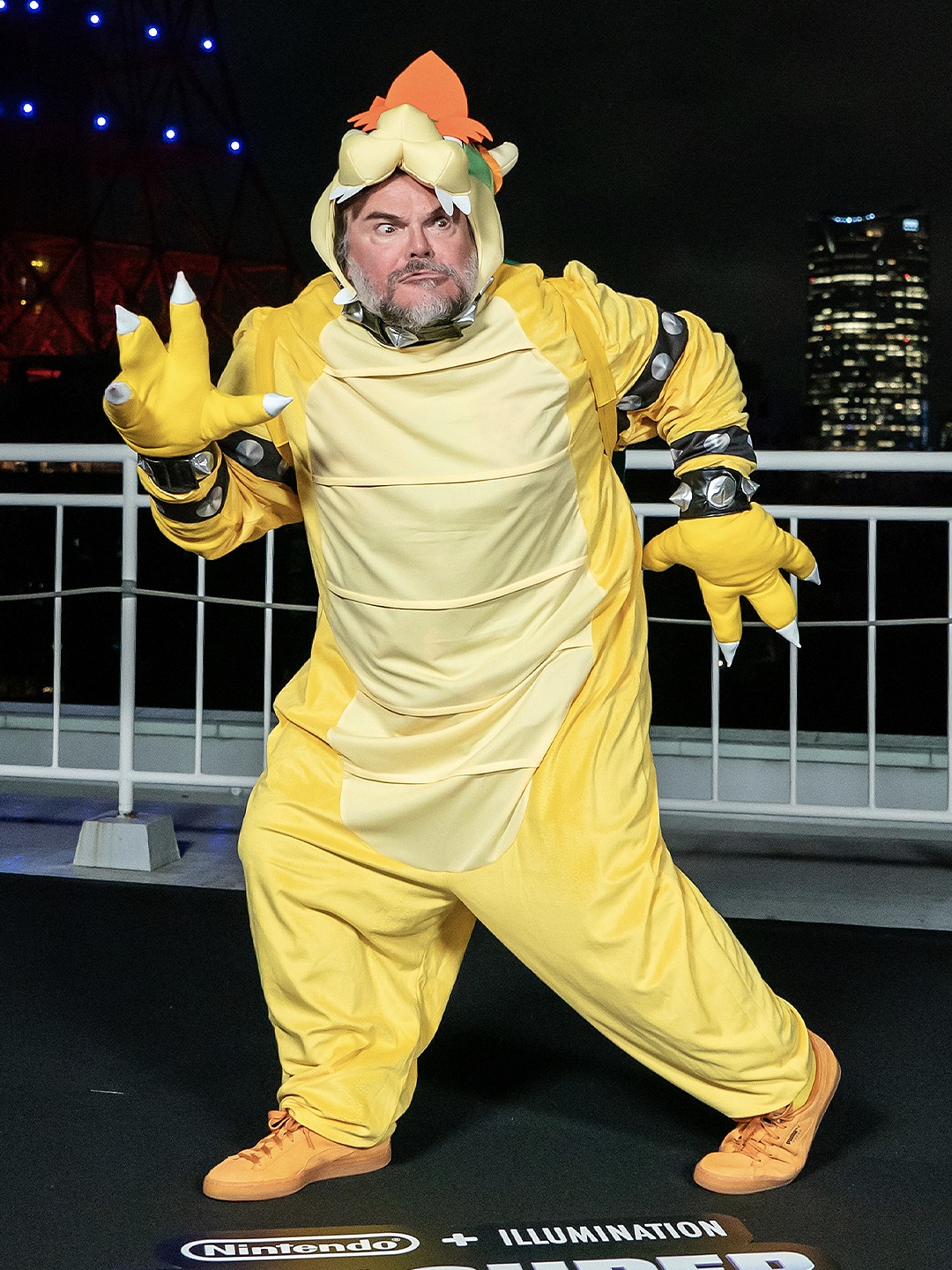 There's staying in character and then there's Jack Black promoting 'Super Mario Galaxy' in Japan. 🤣⁠ ⁠ Jack went full Bowser for a Tokyo photocall with co-stars Chris Pratt, Anya Taylor-Joy, Charlie