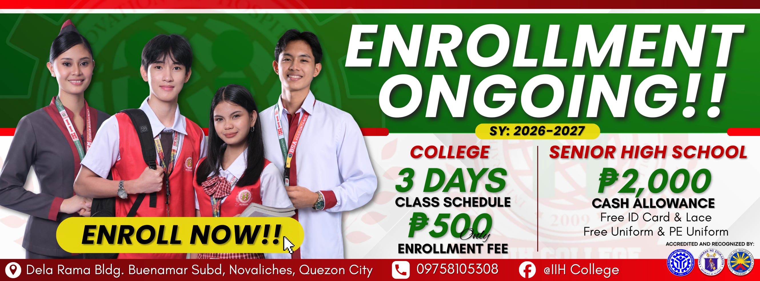 IIHC - ONLINE ENROLLMENT IS NOW OPEN! just click the link below to ...