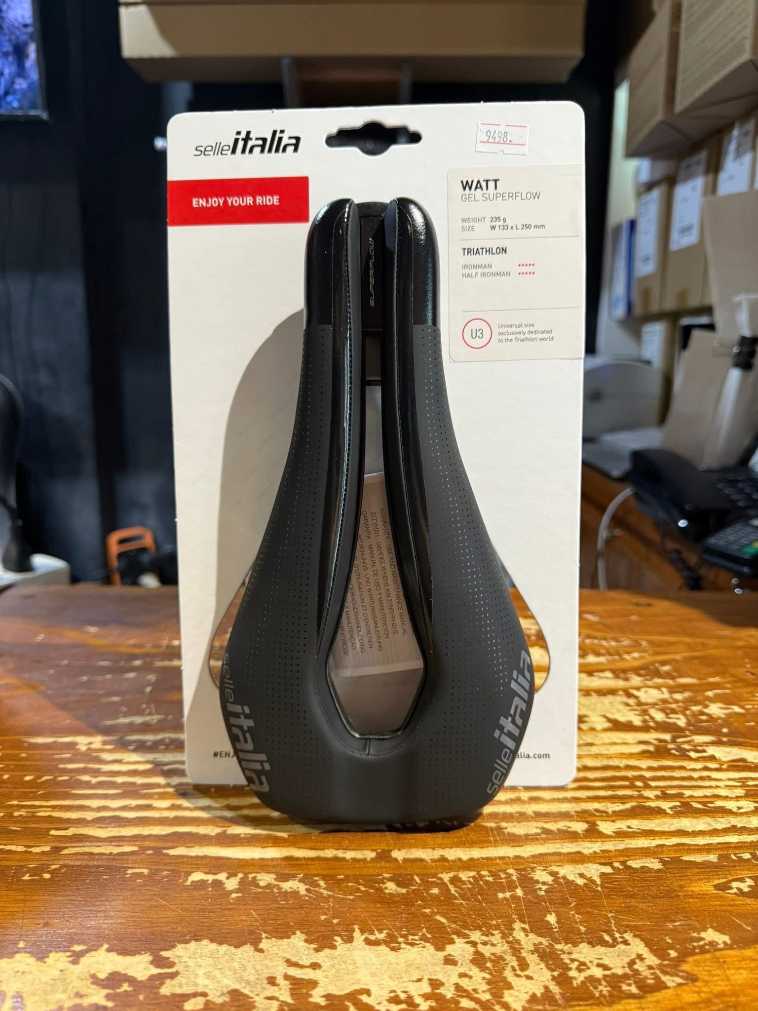Selle Italia Watt Gel Super Flow (Titanium Rail) Triathlon Weight 