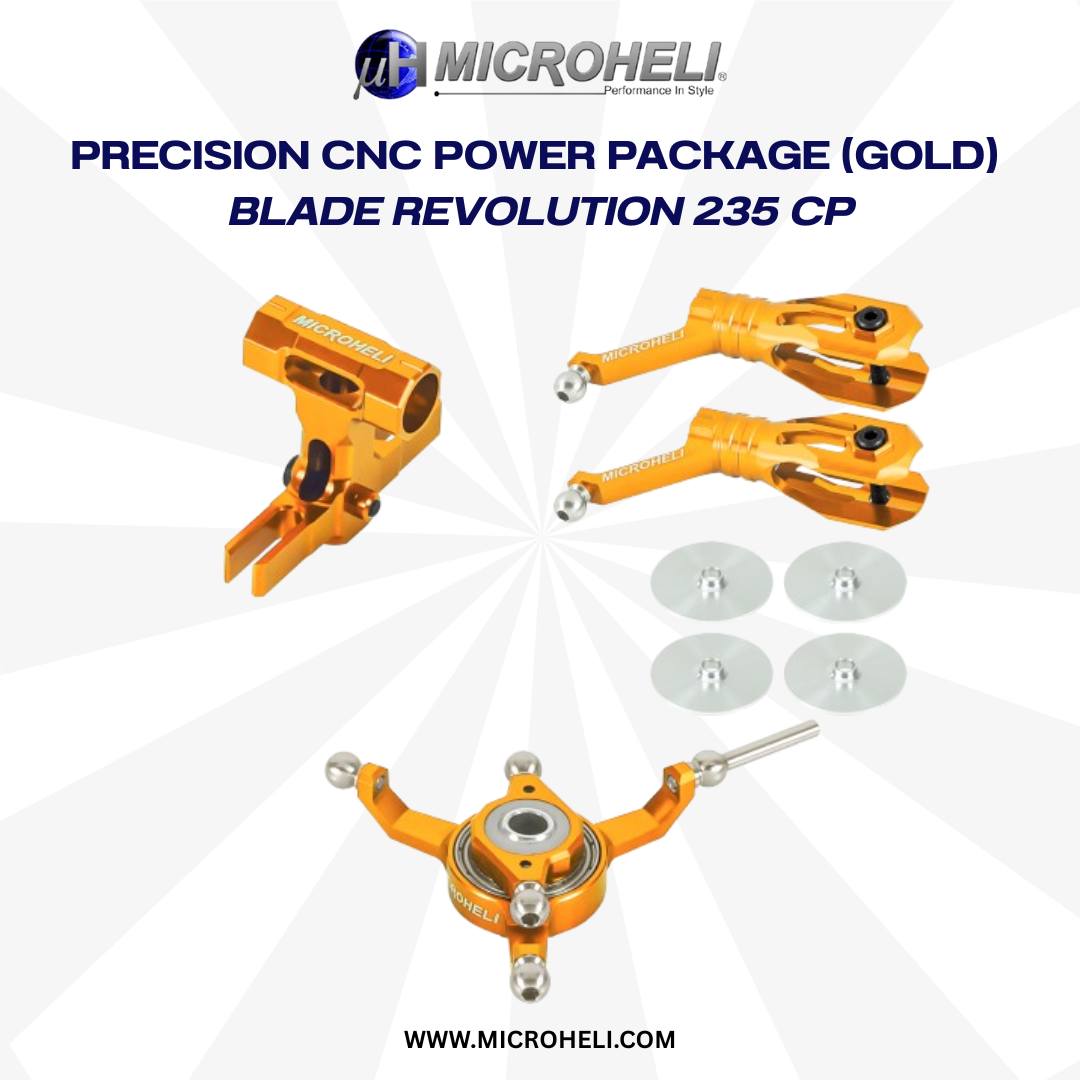 E-Flite Microheli CNC Carbon Tail Power Package (GOLD) - BLADE INFUSION 180