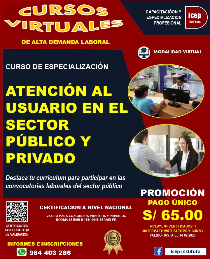 ICEP - CURSO DE ESPECIALIZACIÓN 🎓 ATENCIÓN AL CLIENTE EN EL SECTOR ...