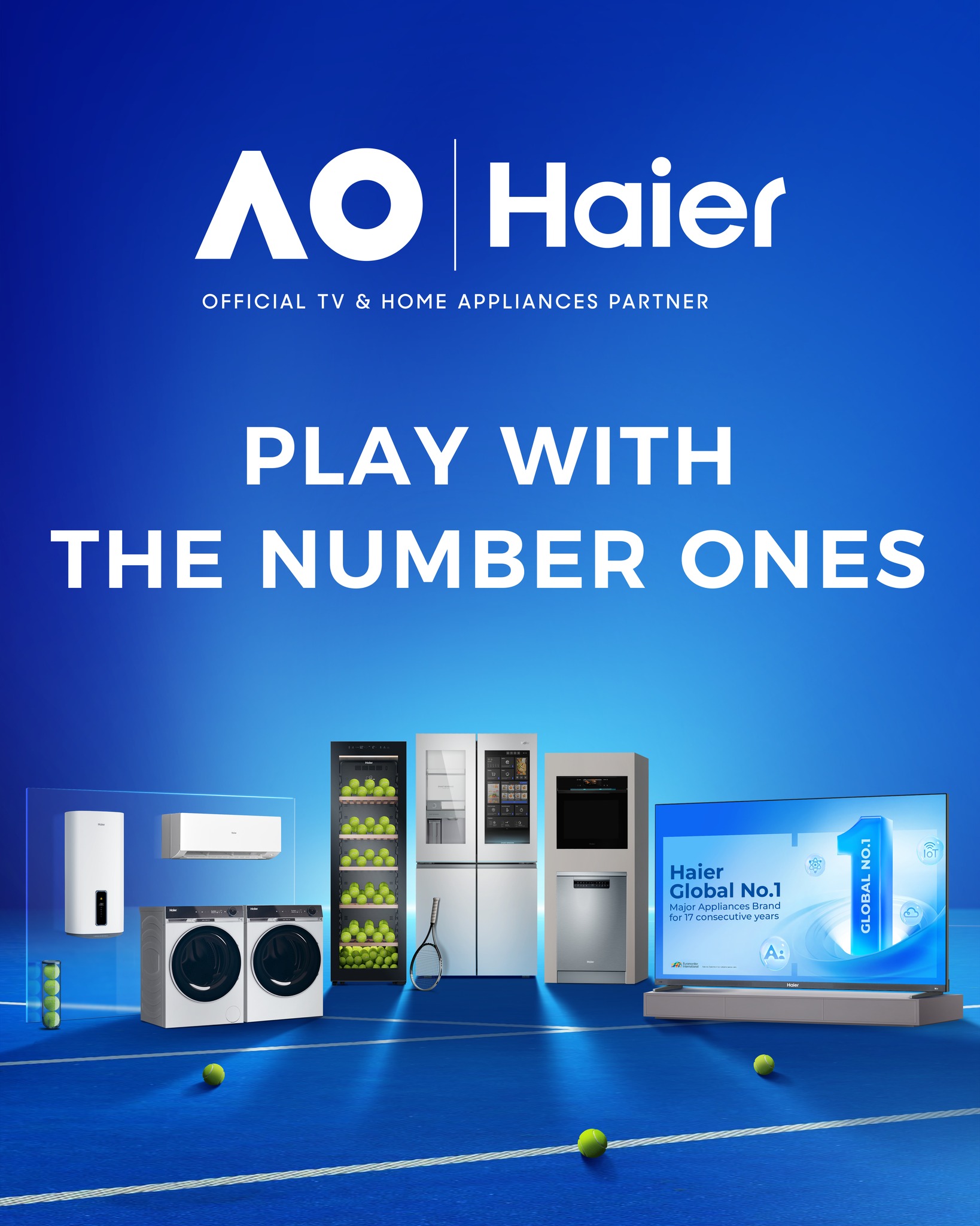 Haier - 🎾🔥Let's ignite the tennis stage once again！ From inspiring ...
