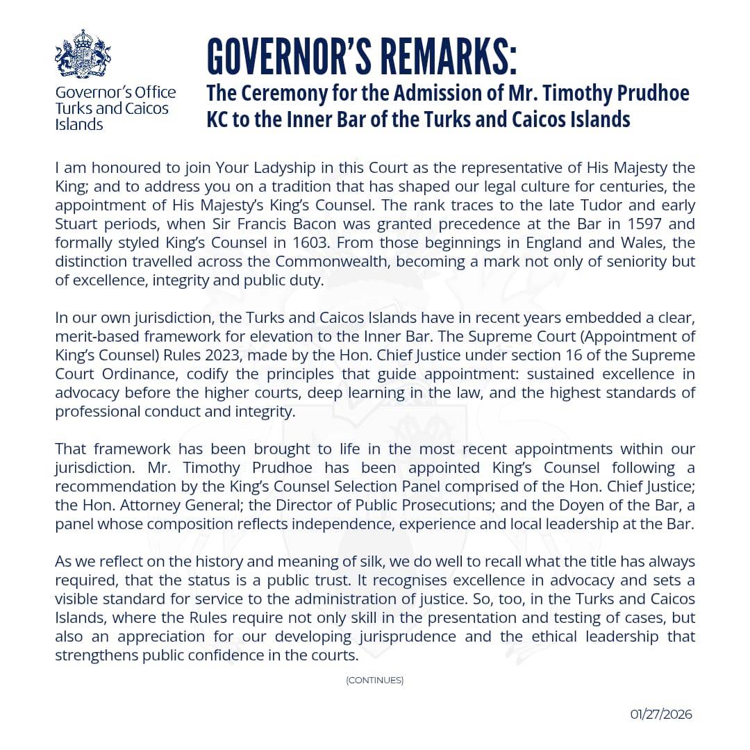 Turks and... - Turks and Caicos Islands, Governor's Office