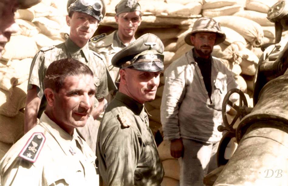 WW2 - General der Panzertruppe Erwin Rommel visiting Italian gun ...