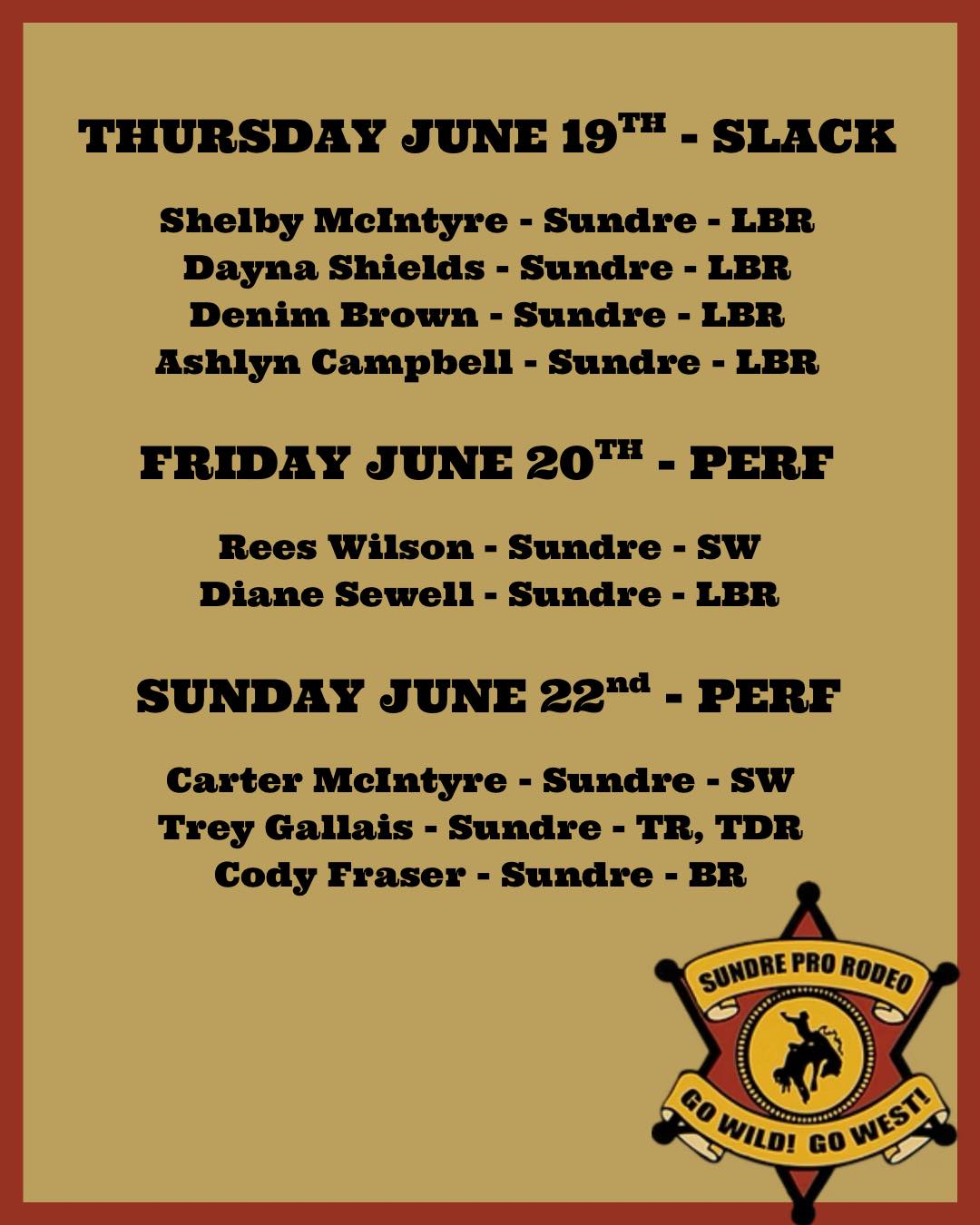 Sundre - The draw is out and the matchups are set! Find it Here! https ...