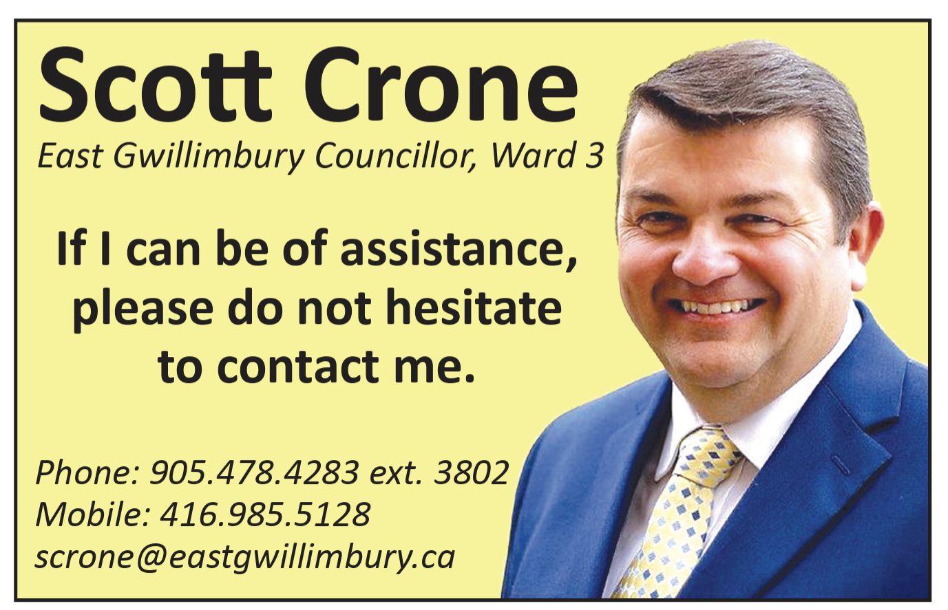 Scott - I am honoured and proud to have served the residents of East ...