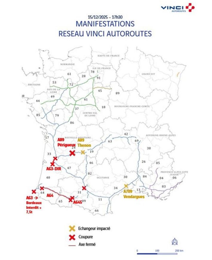 Vue - Colère des agriculteurs : où sont les blocages dans le Sud-Ouest ...
