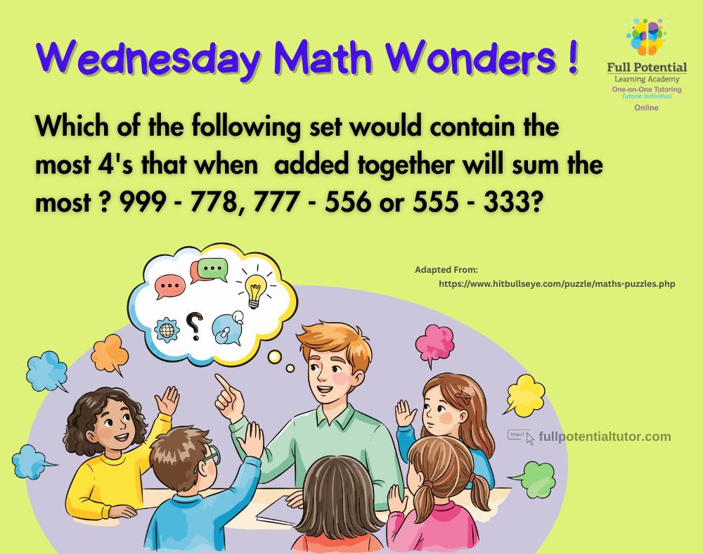 🧠 Wednesday Math Wonders... - Full Potential Learning Academy | Facebook