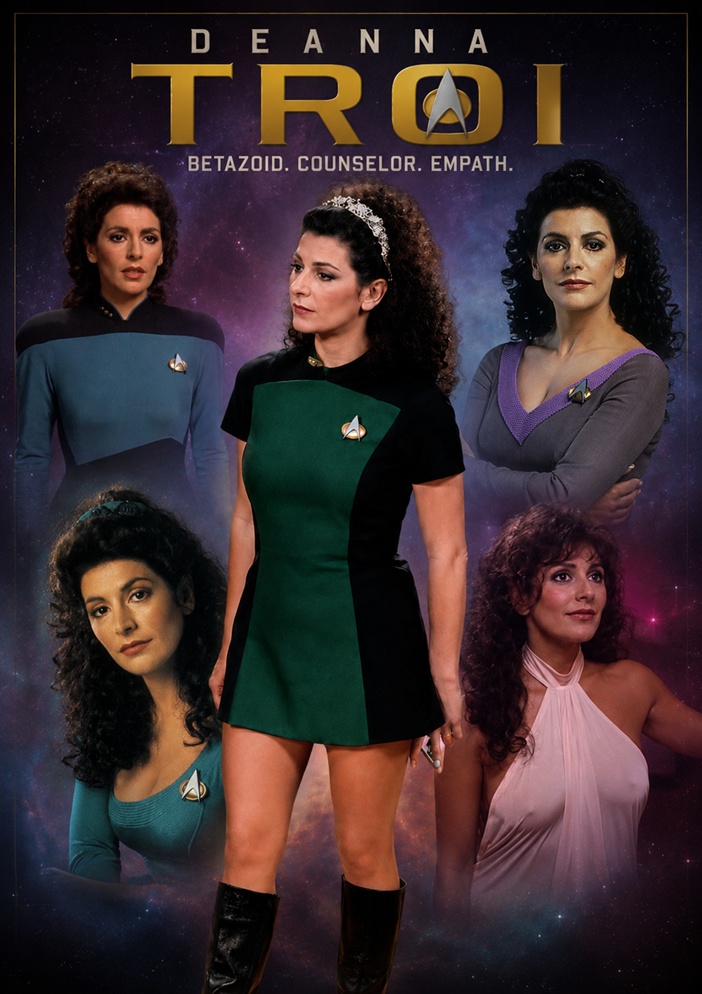 deanna troi green dress 🌟 Troi's Uniform: One of the Most Distinctive Looks in Star Trek 🚀 Few costumes in Star Trek: The Next Generation are as memorable and widely discussed as Deanna Troi's uniform Sub category_Sleeveless