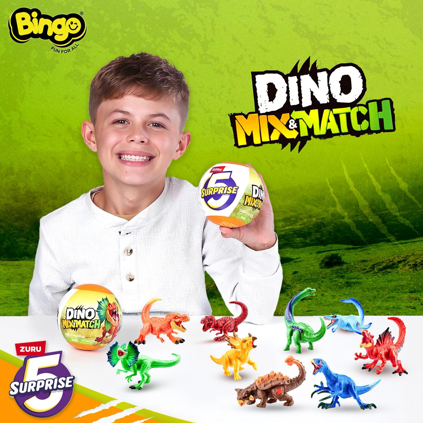 Surprise Dinosaure à Collectionner Zu 5 Surprise Dino Mix & Match De ZURU - Jouet à Déballer, Dinosaures à Assembler - À Partir De 3 Ans - 2 Capsules Jouet Collection Dinosaure ZURU