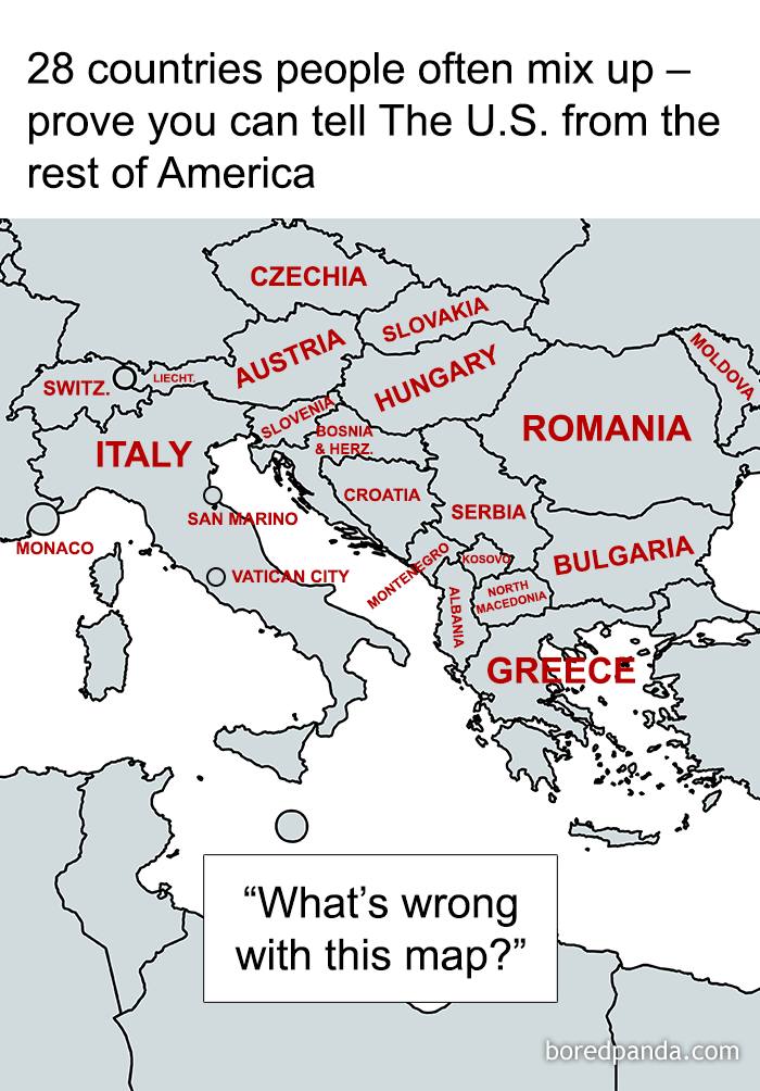 Lmao - 28 countries people often mix up – prove you can tell the U.S ...