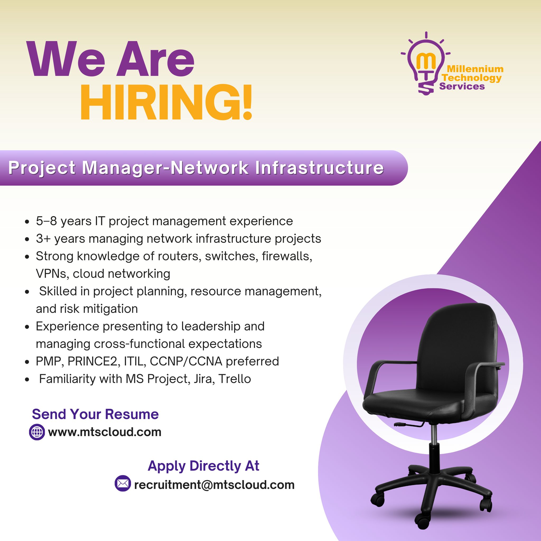 Millennium - We’re looking for a Project Manager – Network ...