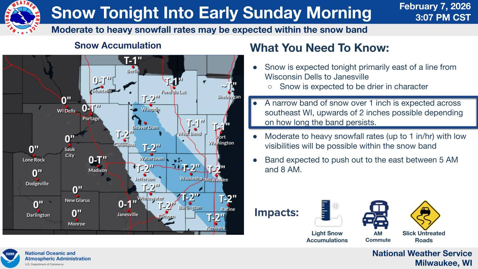US - Snow is expected tonight primarily east of a line from Wisconsin ...