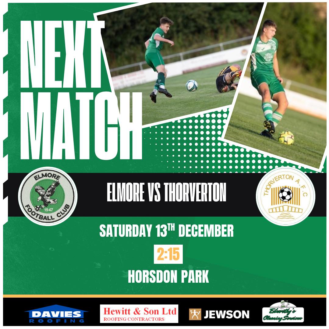 Elmore - GAME DAY! After a 5 week break the 1st team are finally back ...