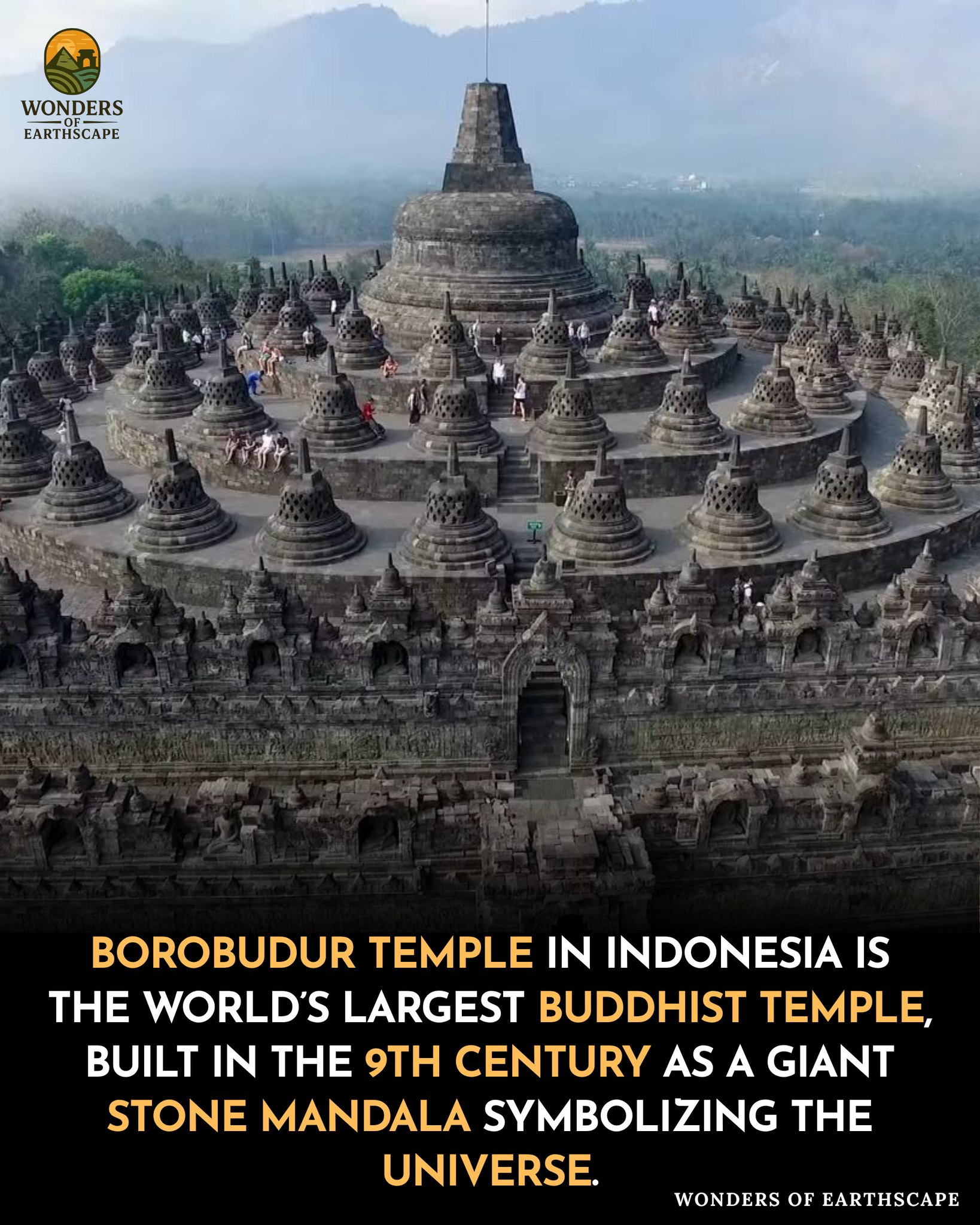 Wonders - Borobudur Temple, located in Central Java's Magelang Regency ...