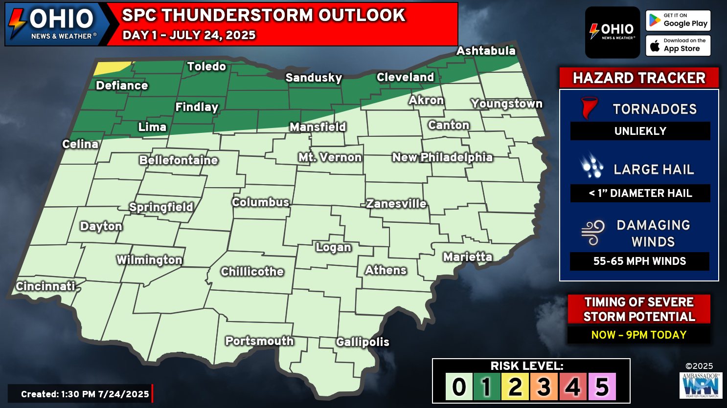 Ohio - NEW: Small severe risk this afternoon and evening exists for ...