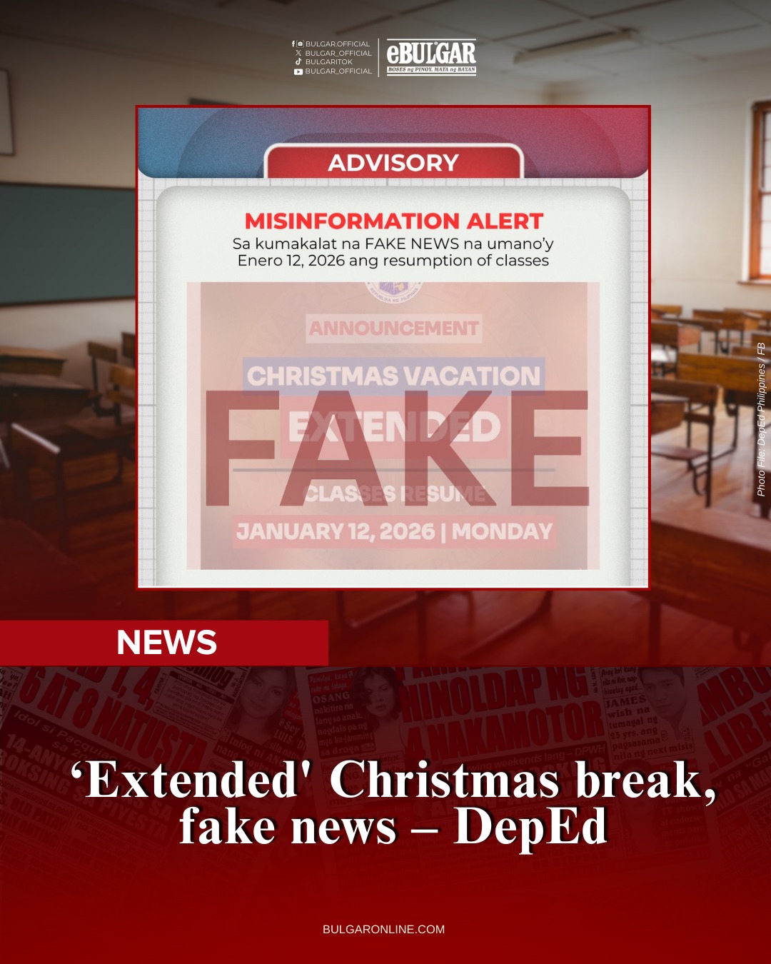 BULGAR - Pinabulaanan ng Department of Education (DepEd)... | Facebook