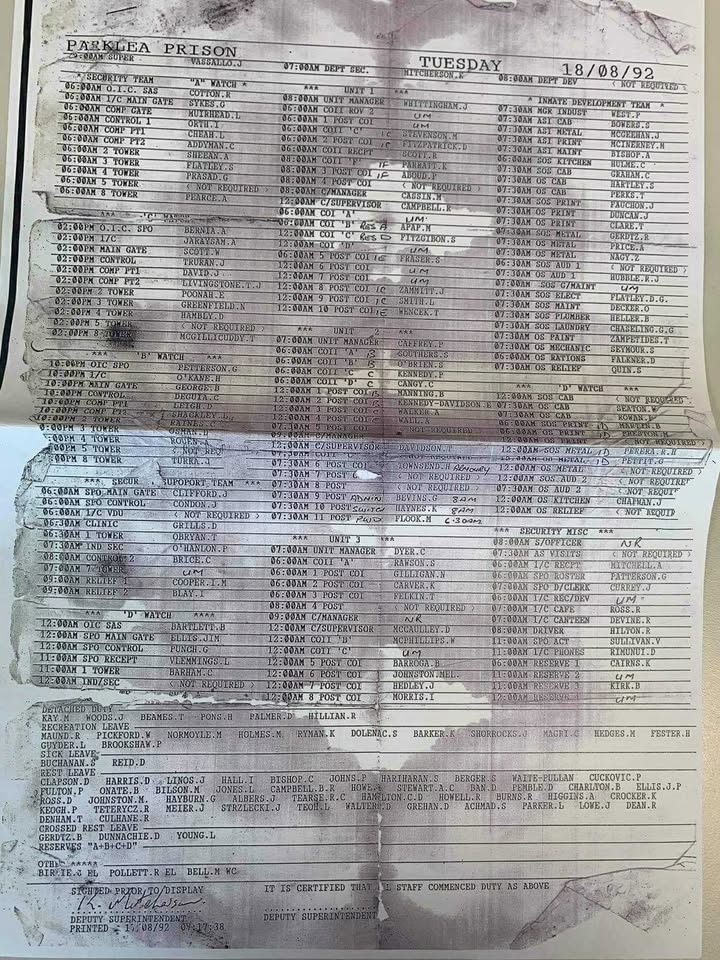 Here's an old Parklea roster from... - The Last Governor | Facebook