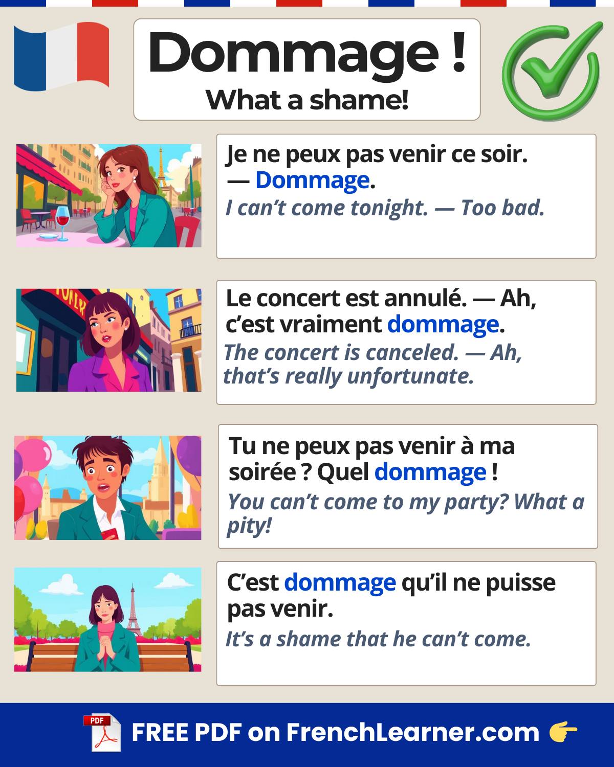 FrenchLearner - 😮 Level up your French with dommage 