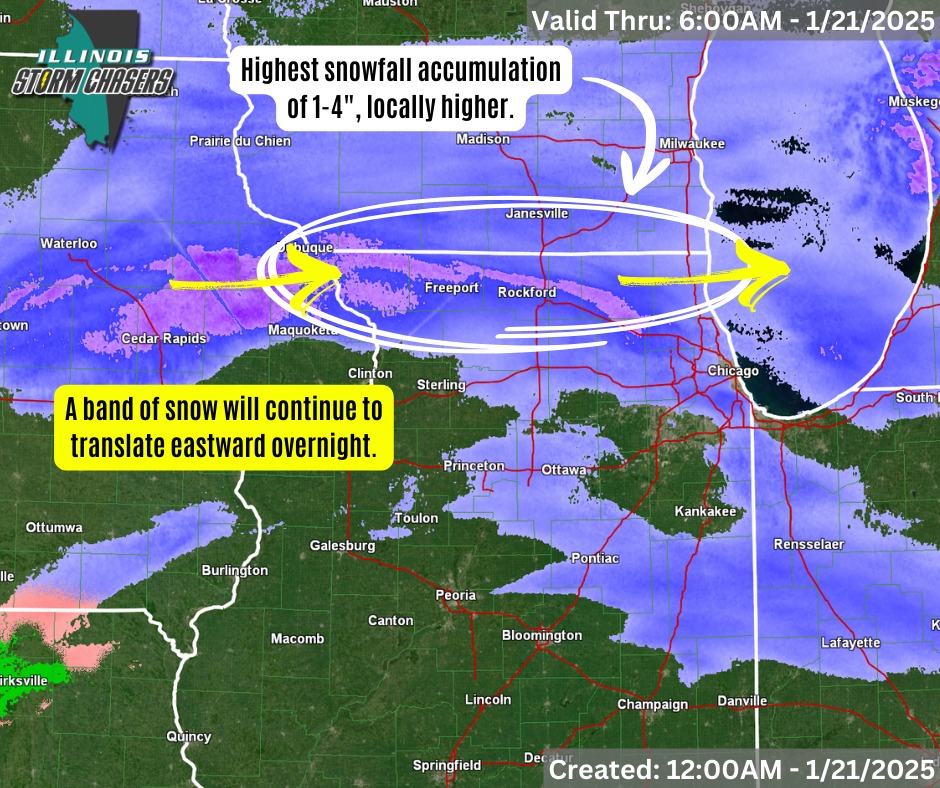 Illinois - SHORT TERM SNOW EVENT UPDATE A band of snow has developed ...