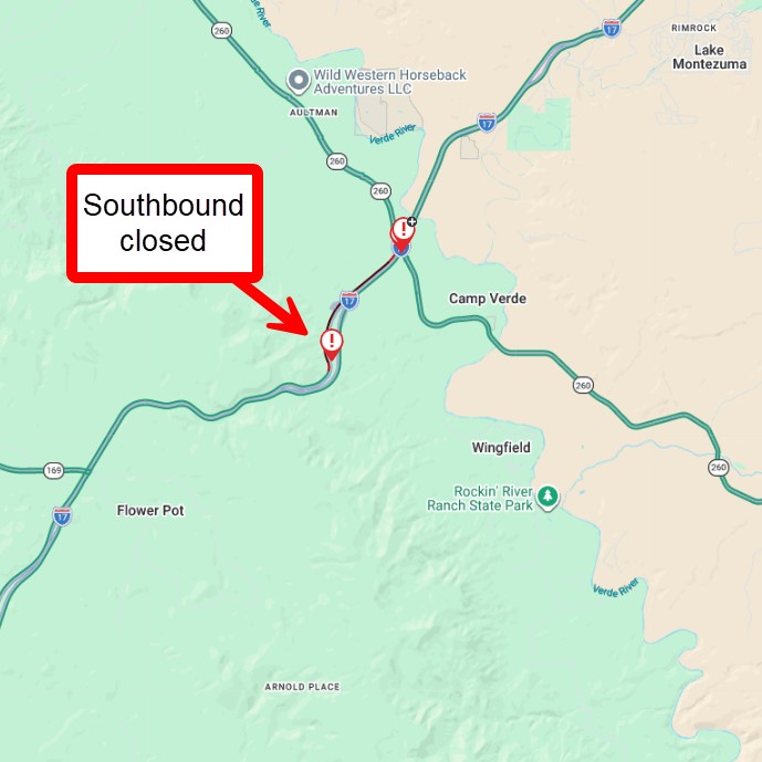 7/12/26 12 P.M. UPDATE: All lanes are now open. --- *CLOSURE* I-17