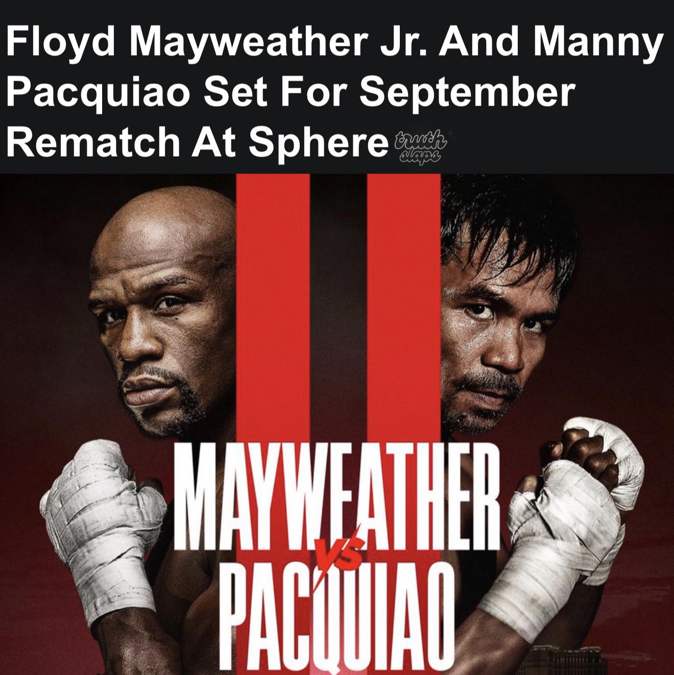 Truth Slaps - Floyd Mayweather Jr. and Manny Pacquiao are... | Facebook