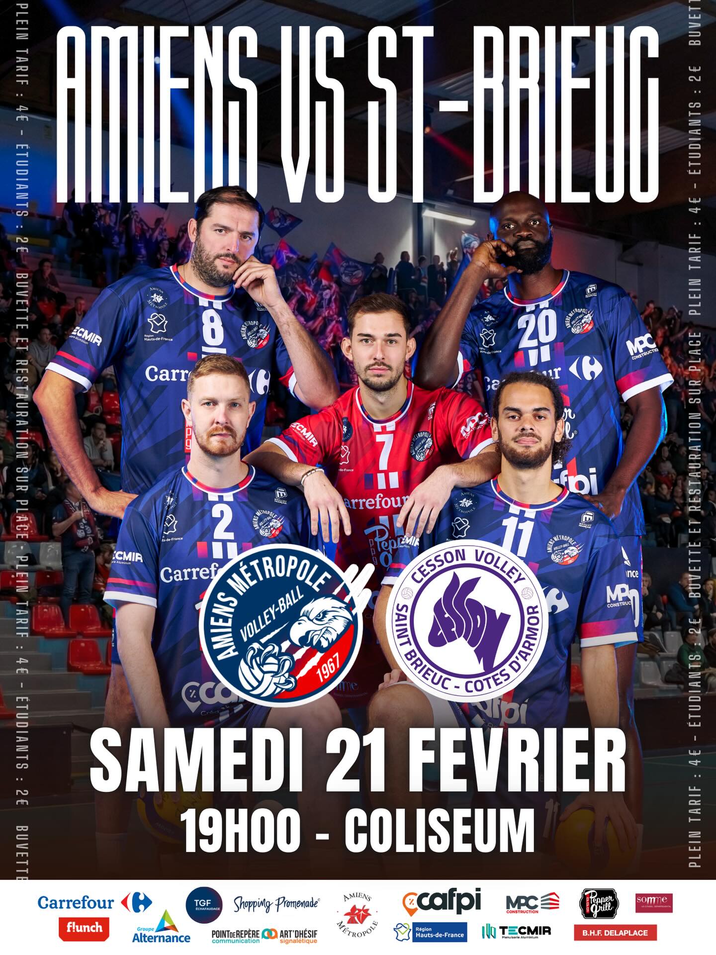 Fanion Officiel Amiens Métropole Volley - En Tissu, Neuf - Pour Supporter Le Club De Volley-ball