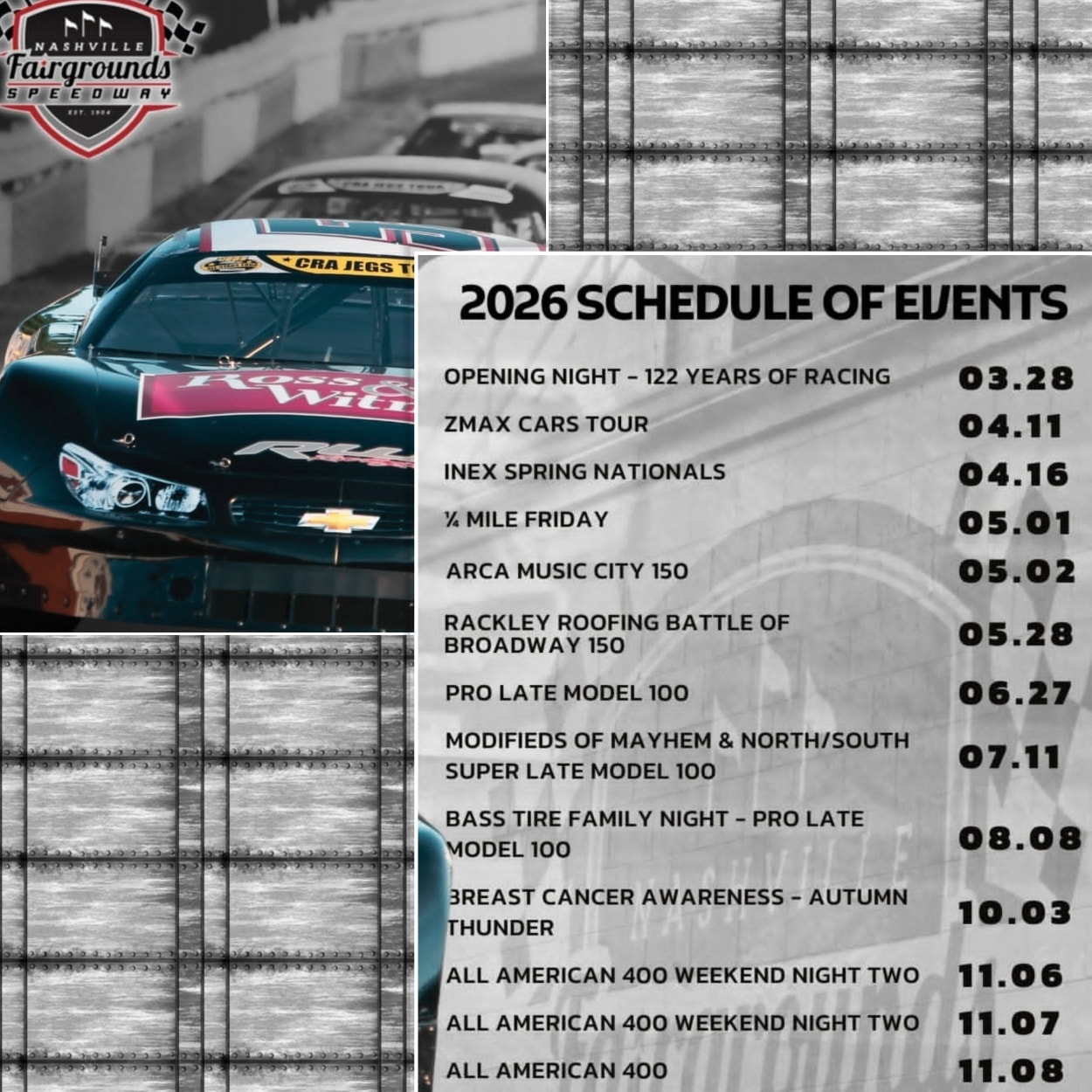 Tennessee - The 2026 Nashville Fairgrounds Speedway schedule. | Facebook