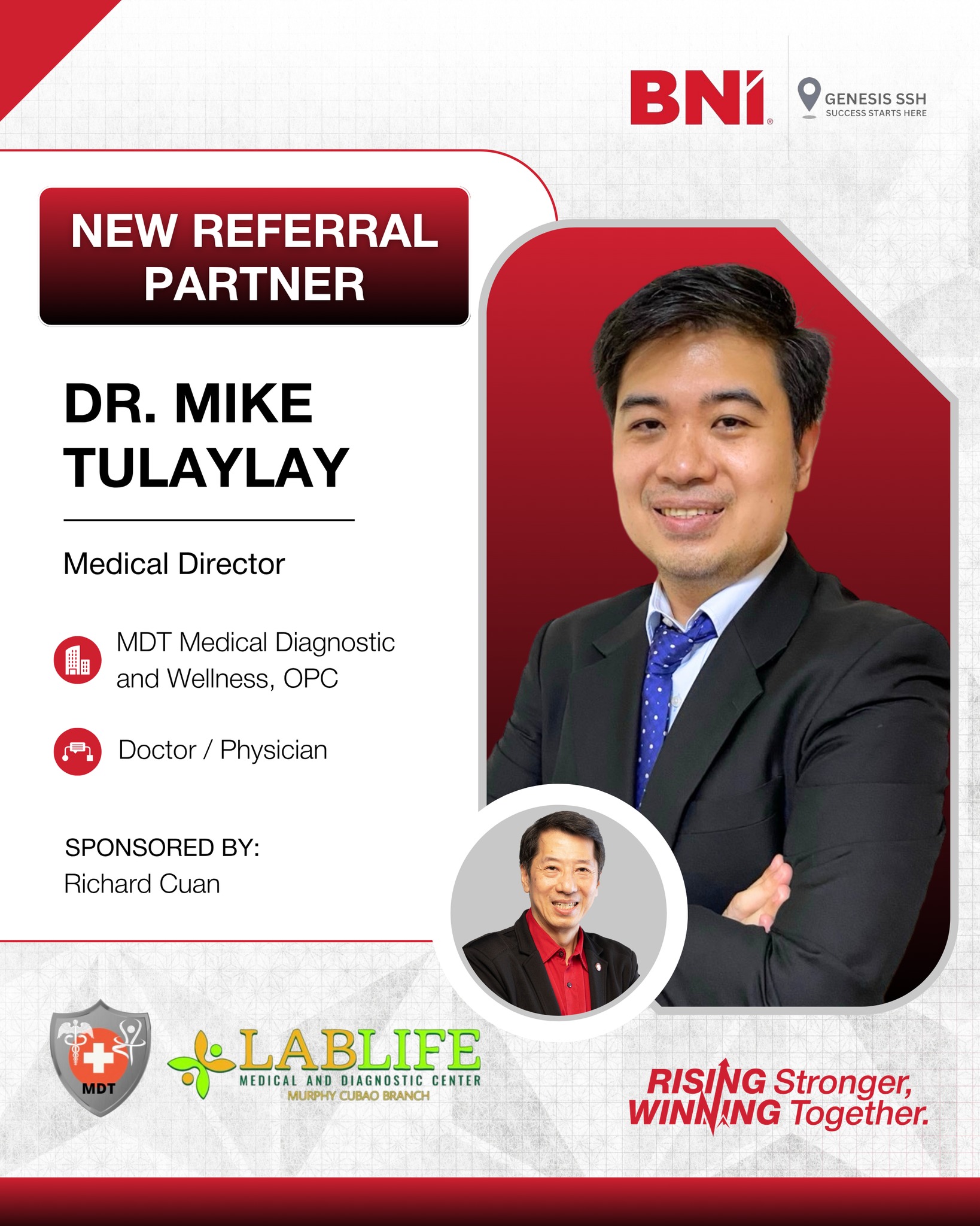 BNI - 👨‍⚕️ Say hello to our newest member, Dr. Mike Tulaylay, Medical ...