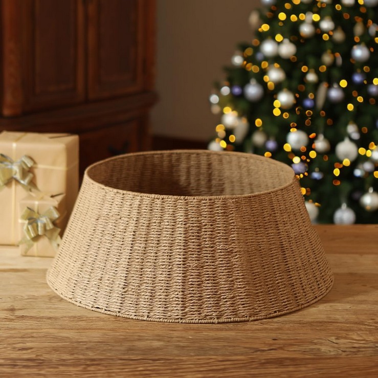 Tecno - 🎄 Adorno Rústico para Árbol de Navidad – Base de Sauce Tejido ...