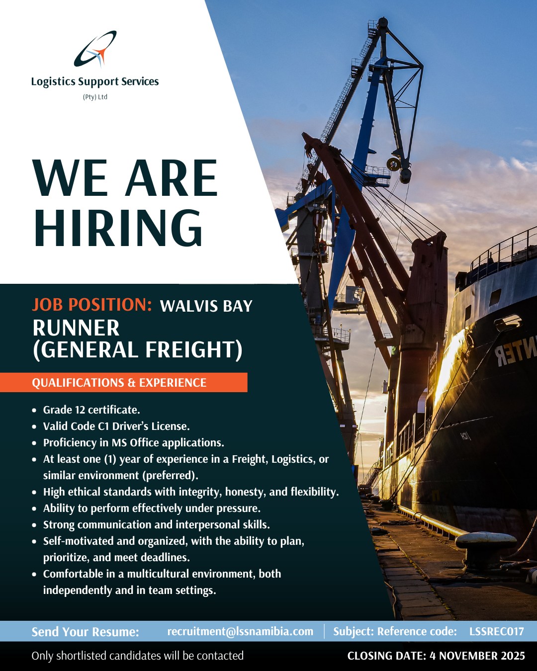 Logistics - We’re Hiring LSS is seeking a dedicated and organized ...