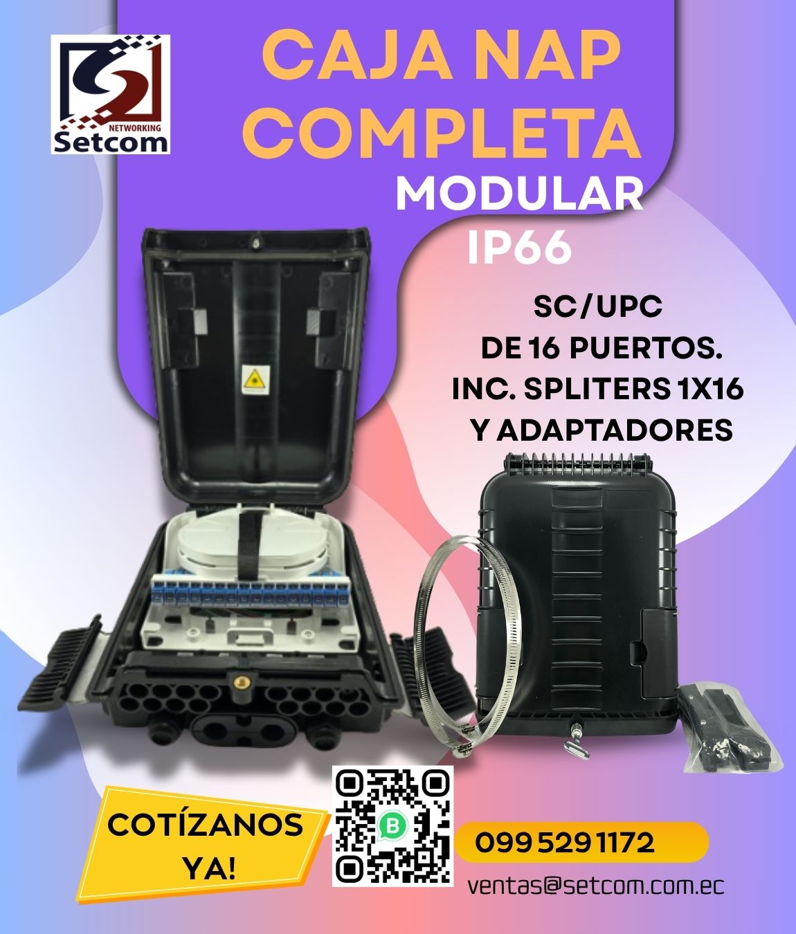 Setcom EC - – NAP Completa Modular IP66 de 16 Puertos 🔒... | Facebook