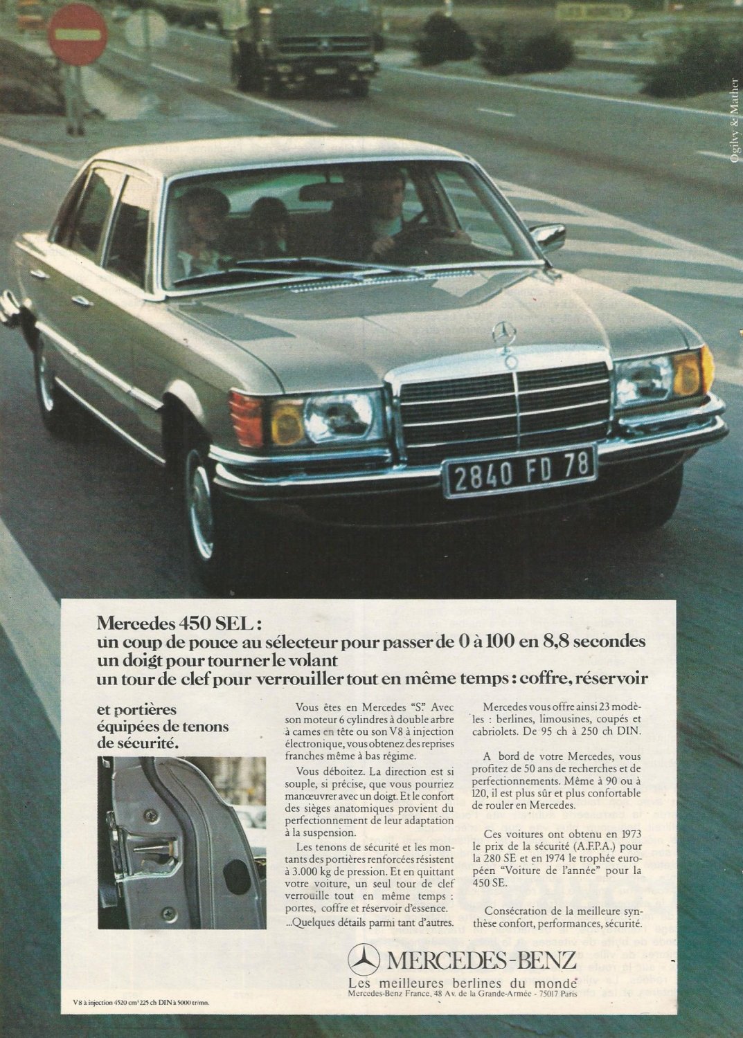 From 1973 Mercedes-Benz 350SE, 450SE, 450SEL W116 NL Brochure. 450SEL