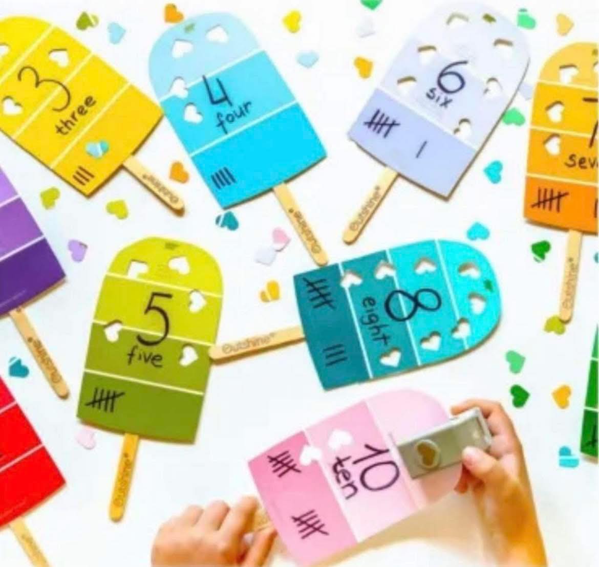 Montessori - 🫶🍦🔢 DIY Ice cream 🍦 Number Matching using a hole punch 🔢🍦🫶 ...