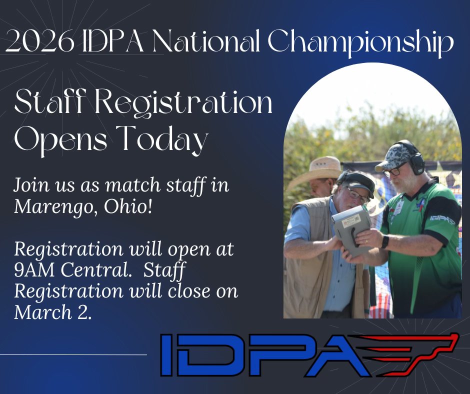 IDPA - Staff Registration for the 2026 IDPA National Championship opens ...