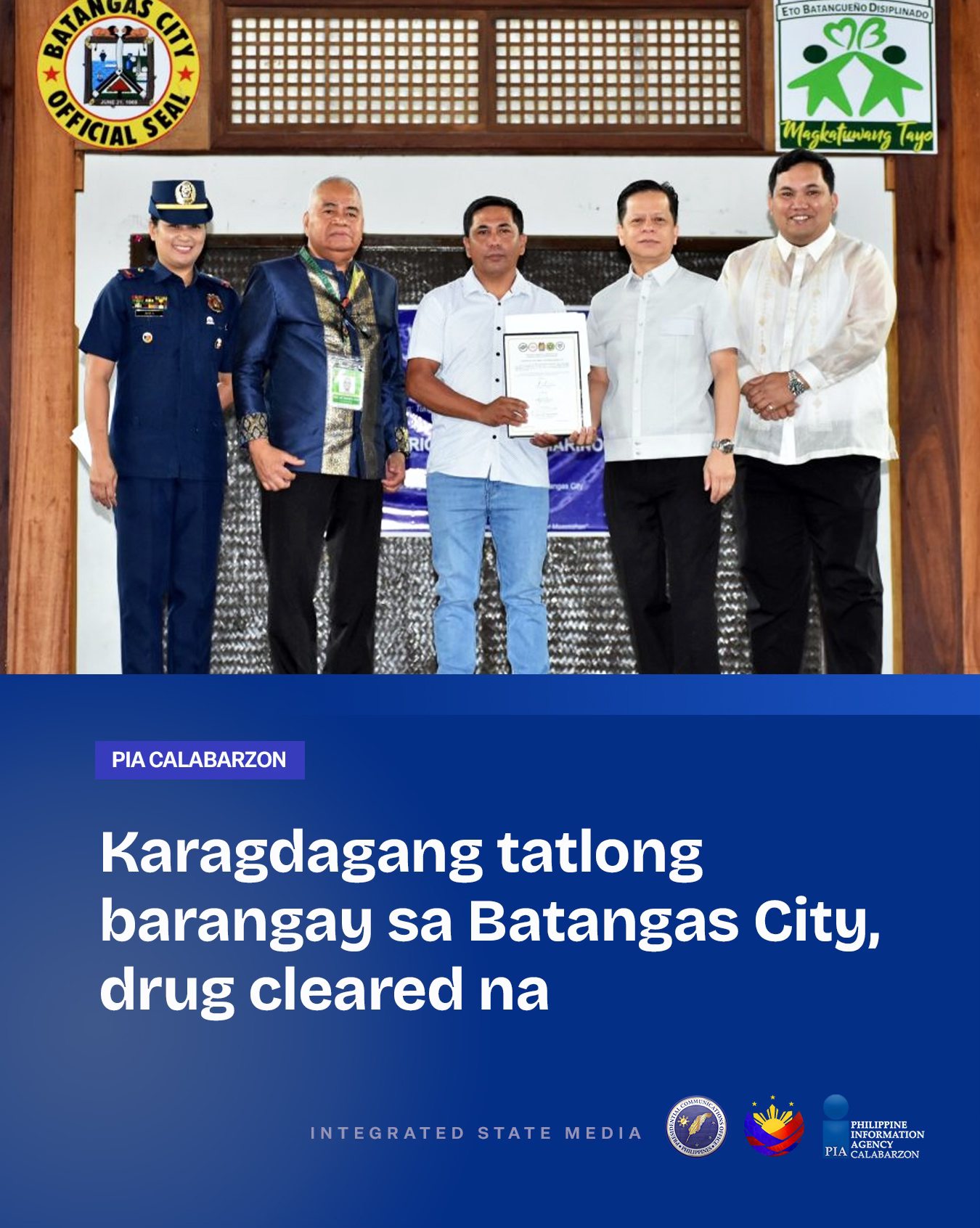 PIA - Tatlong barangay ang nadagdag sa listahan ng mga drug-cleared ...
