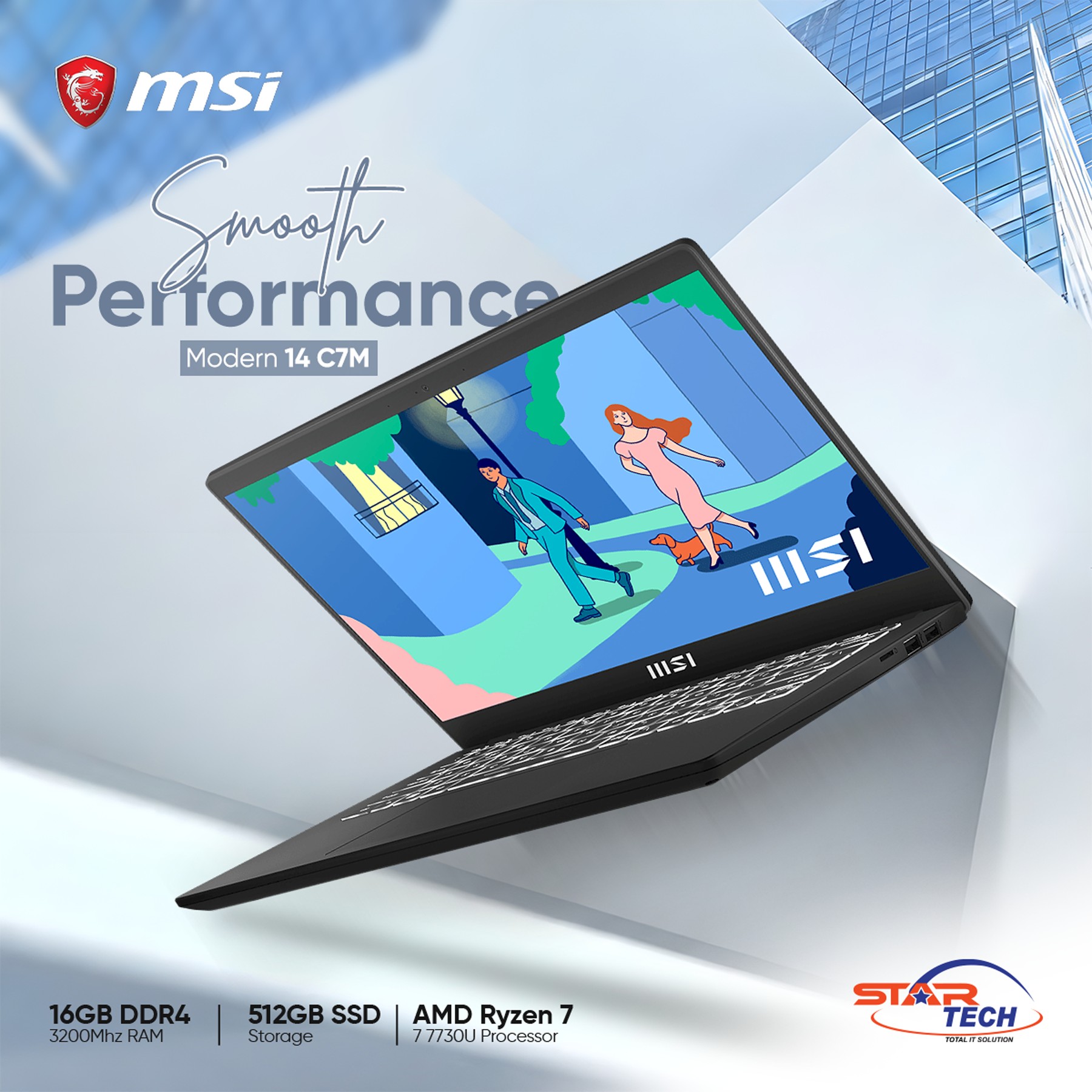 MSI Modern 14 C7M — Sleek Performance for Everyday Productivity 