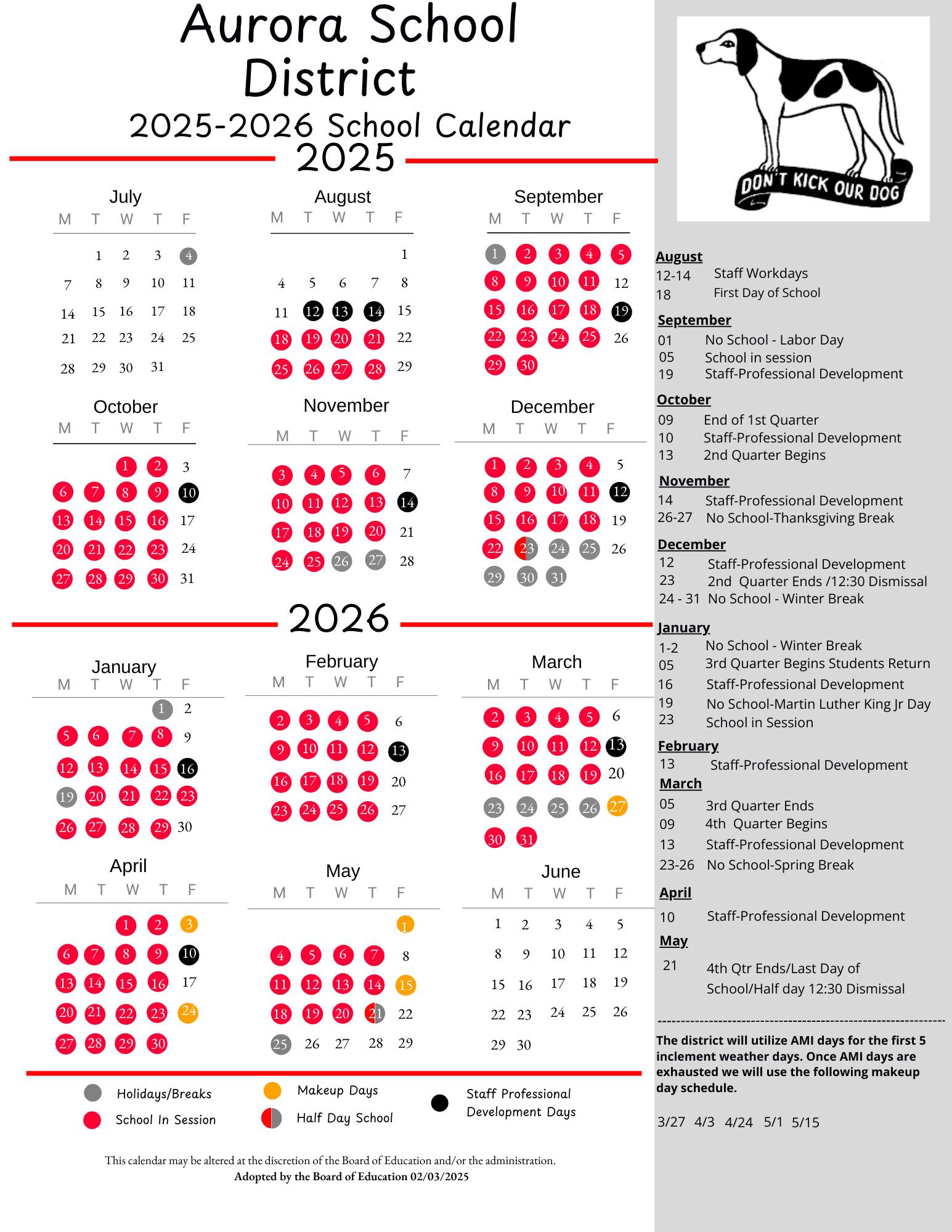 Robinson - We are excited to share the official 2025–2026 school year ...