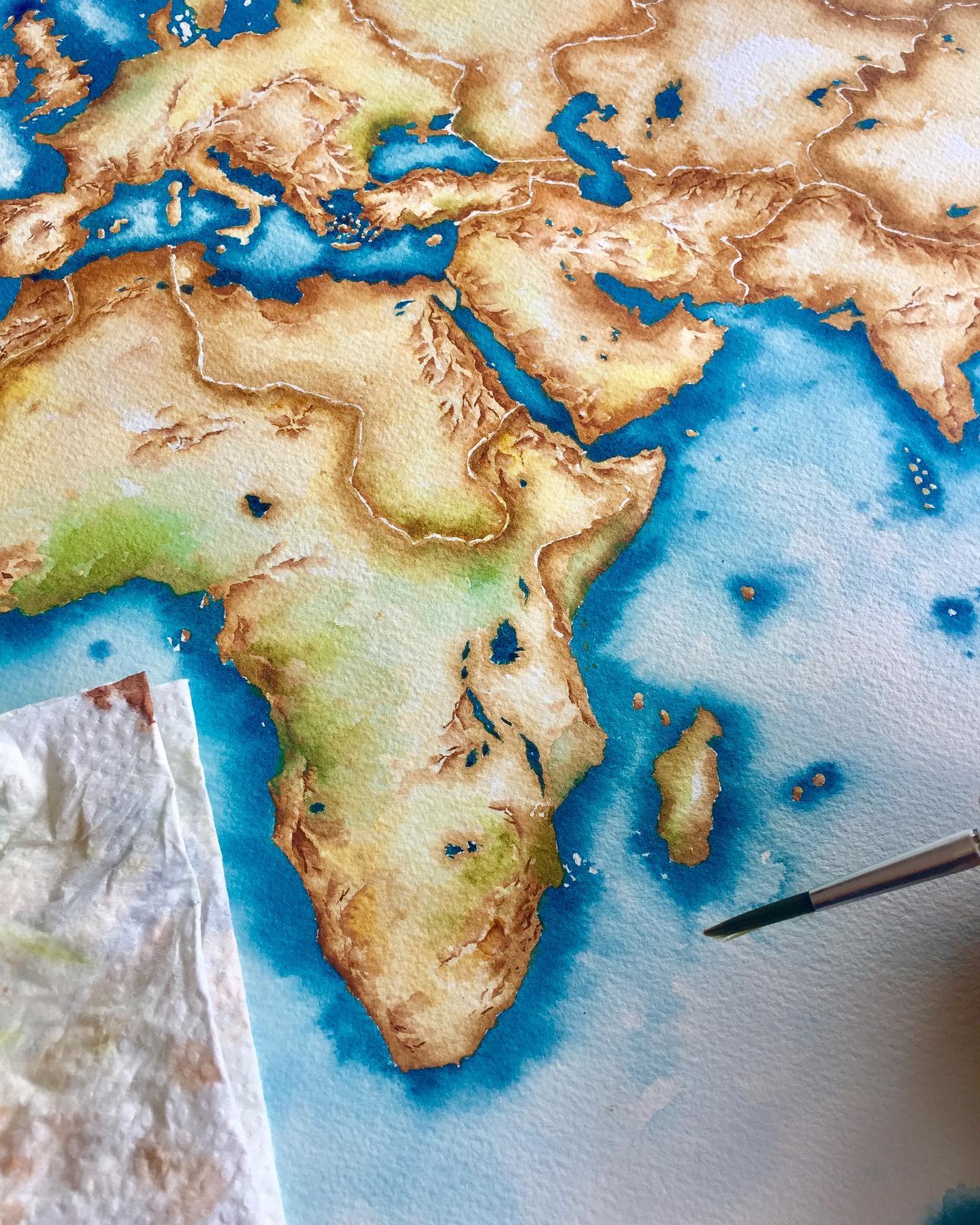 Nattida - World map 🗺 🌍 #map #worldmap #watercolor #colorfulart # ...
