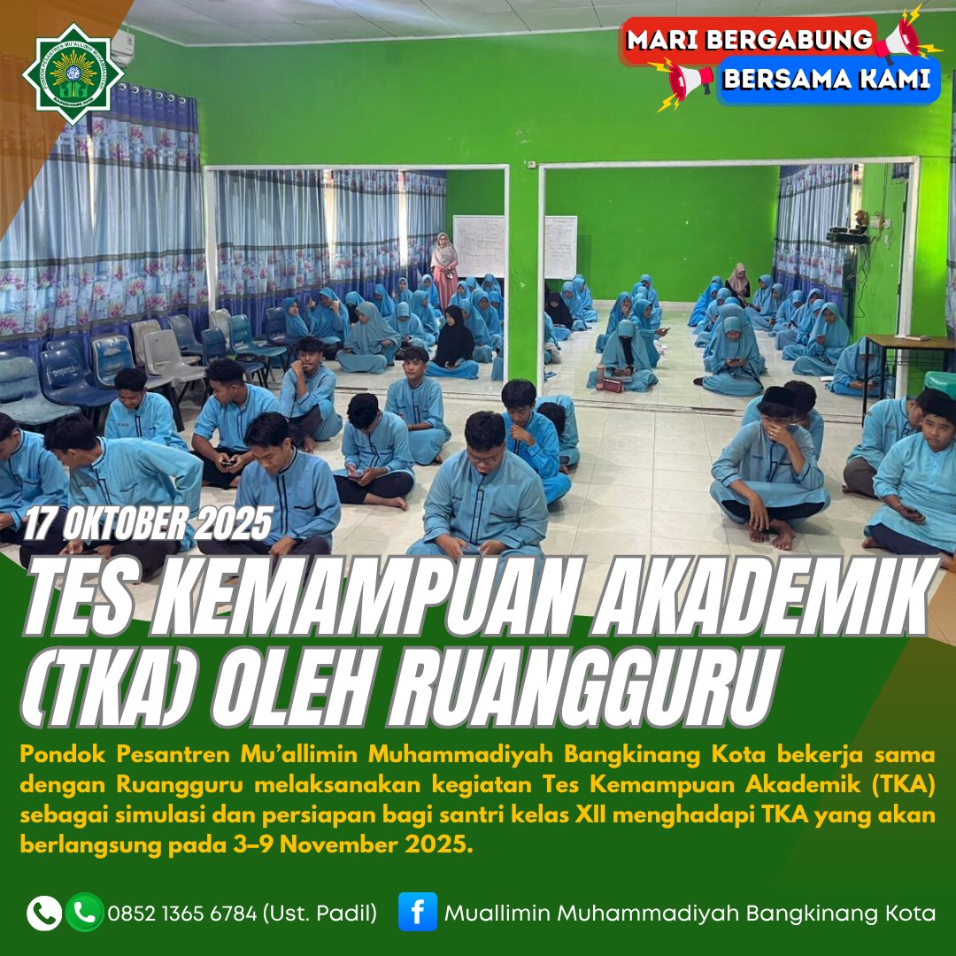 🎓 Persiapan Tes... - Muallimin Muhammadiyah Bangkinang Kota | Facebook