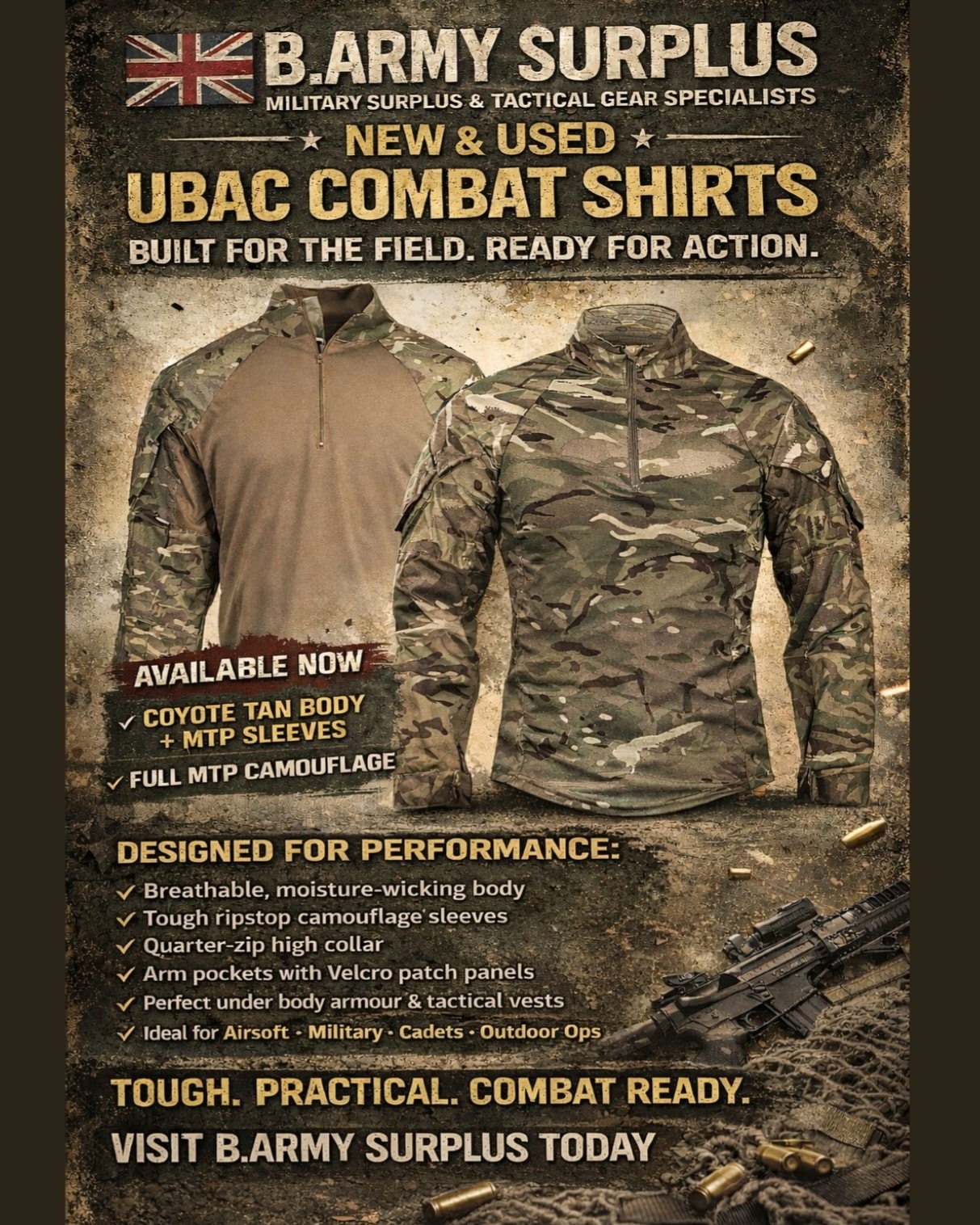 Kombat Spec-Ops UBACS Shirt Olive Green - Free Delivery | Military Kit