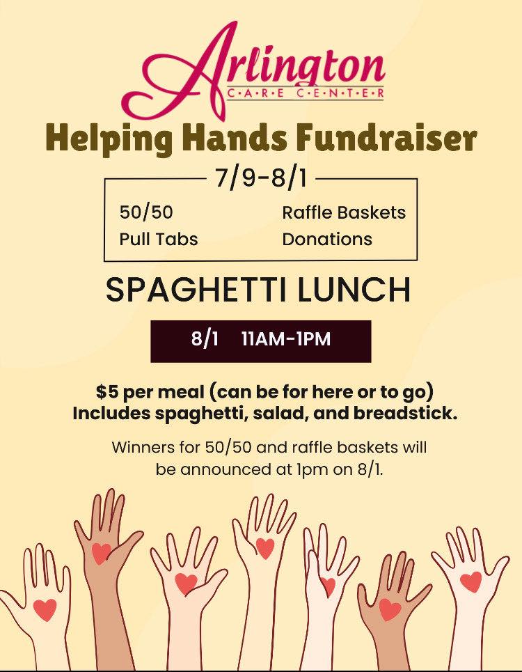 🍝 Fundraiser Lunch for a Great... - Arlington Care Center | Facebook