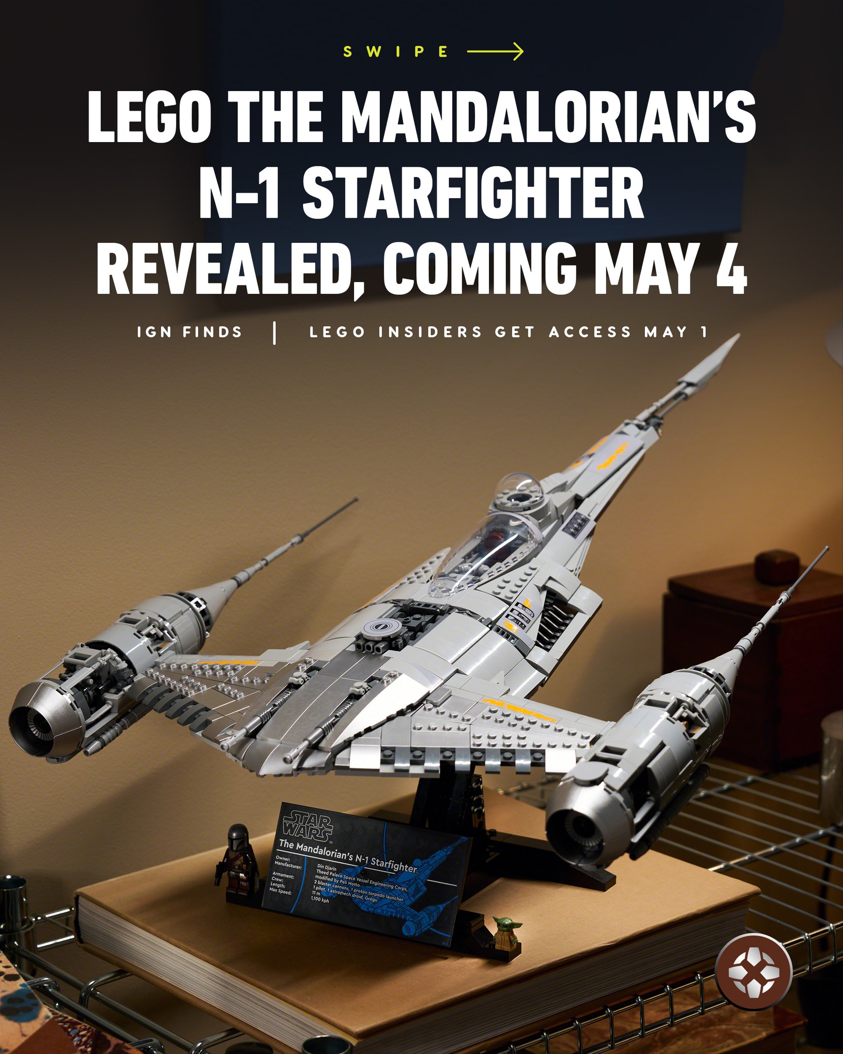 The 1,809 piece LEGO Star Wars: The Mandalorian's N-1 Starfighter