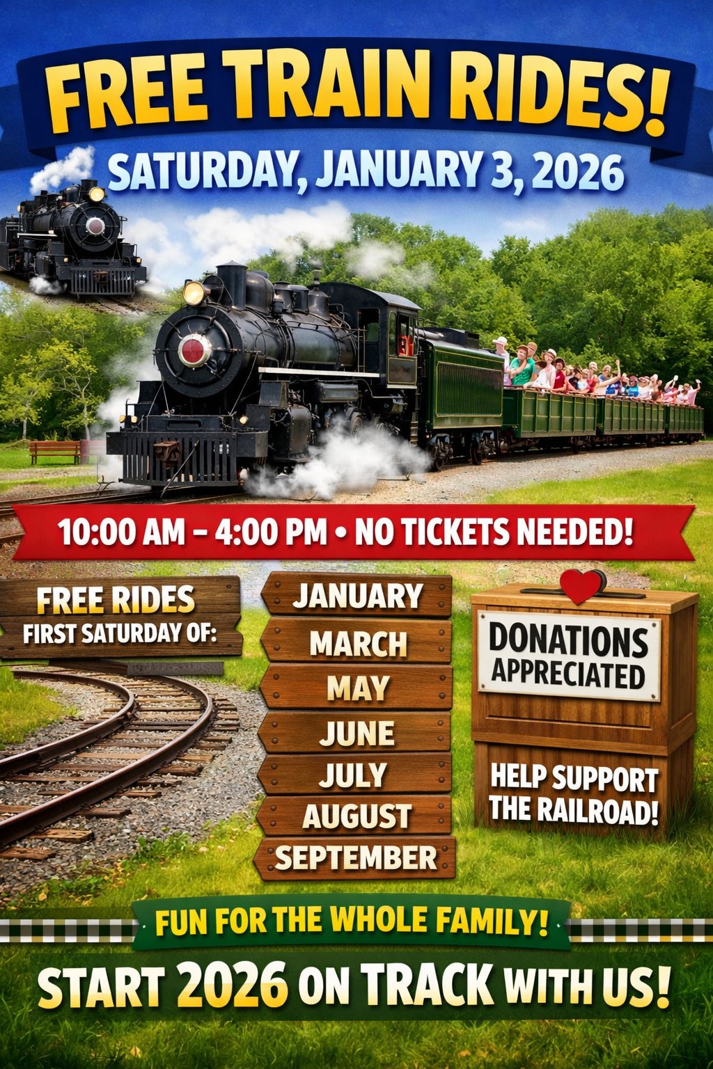 Grand - 🚂 FREE TRAIN RIDES — SATURDAY, JANUARY 3, 2026! 🚂 Kick off the ...