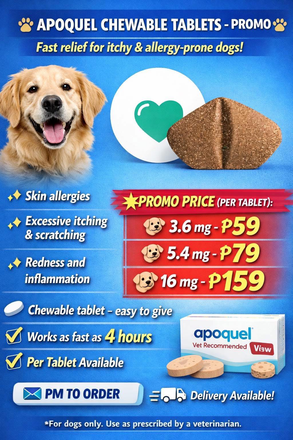 Kennel - 🐾 APOQUEL CHEWABLE TABLETS PROMO 🐾 Stop the itch, start the ...