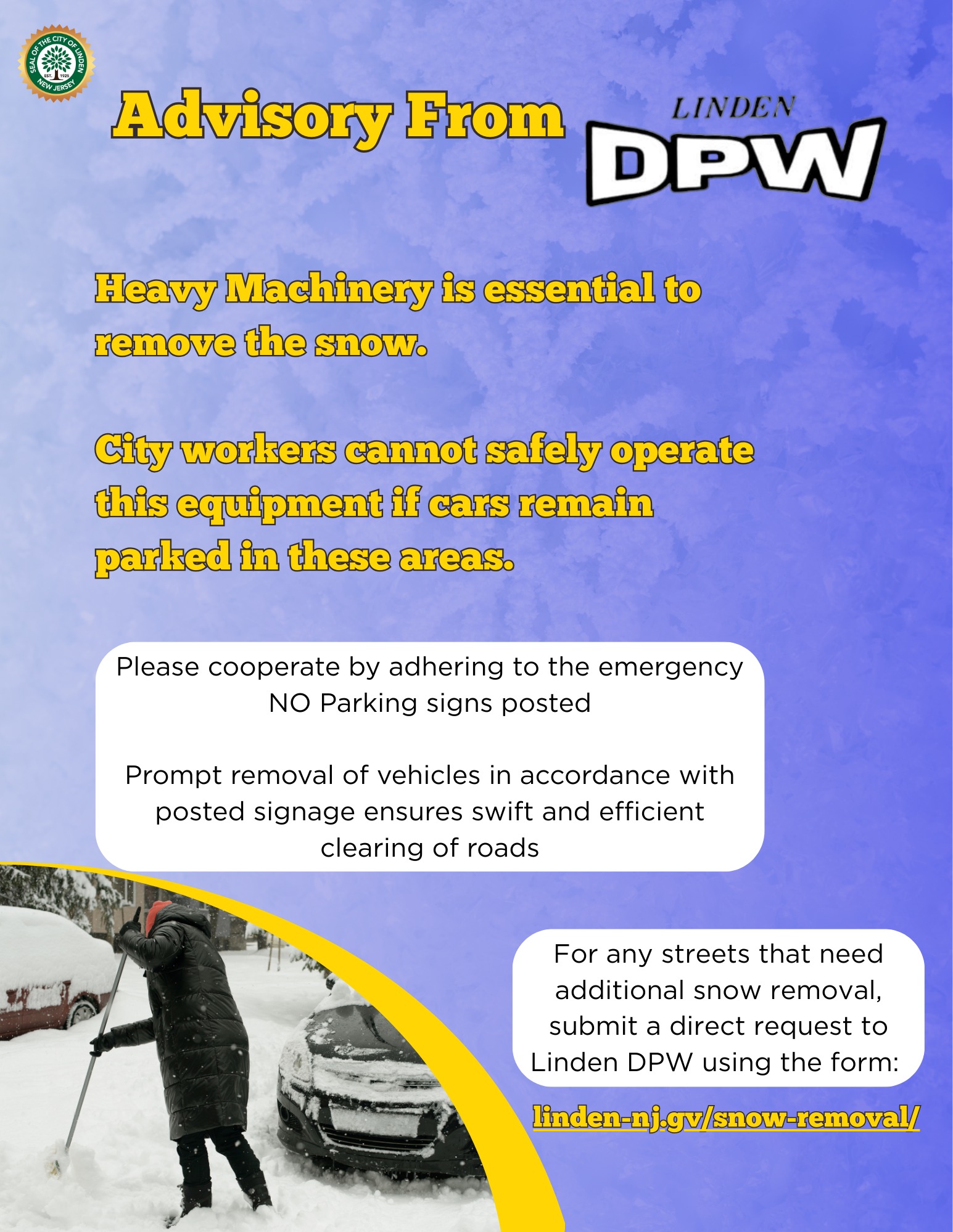 Linden - An important message from DPW regarding snow removal ...