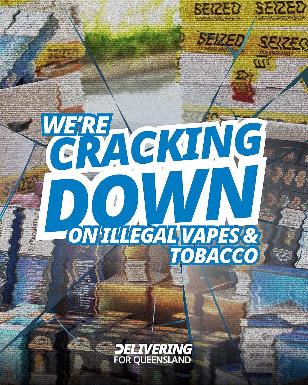 Rogue illicit tobacco and vape traders are on notice. Our tough new illicit  tobacco laws have been passed in Parliament, solidifying the Crisafulli  Government's crackdown on criminal networks peddling illegal cigarettes,  chop