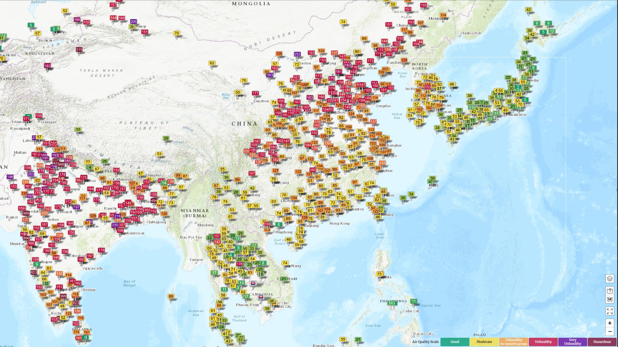 Eurasian - Latest Air Quality in South & East Asia (Dec 15, 2025) The ...